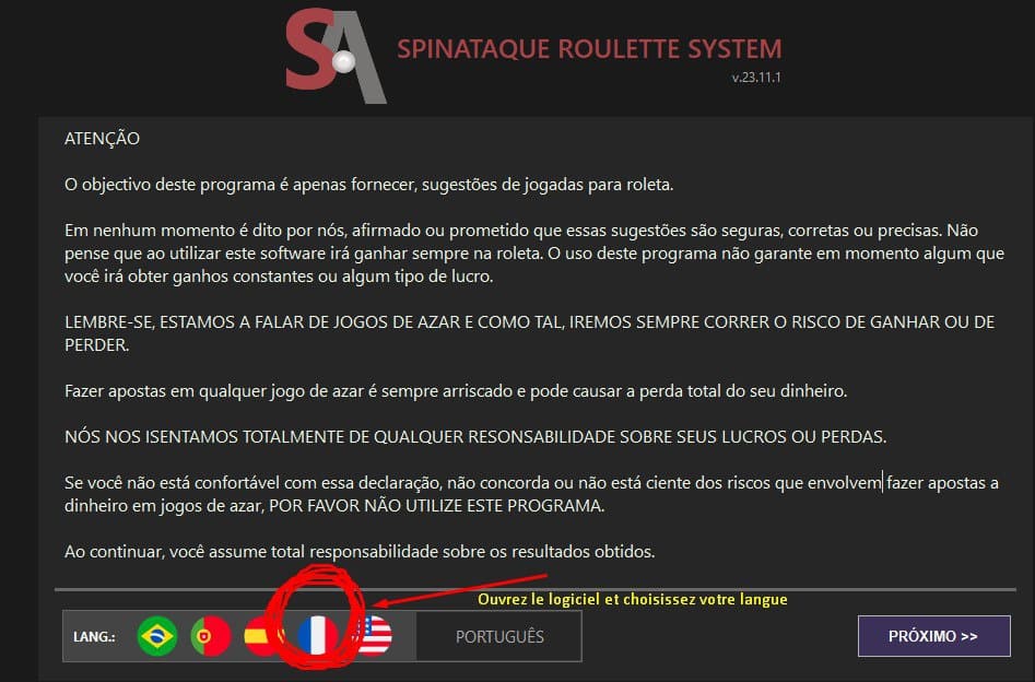 Como instalar o Spin Ataque - PASSO 11 - Escolha o idioma.